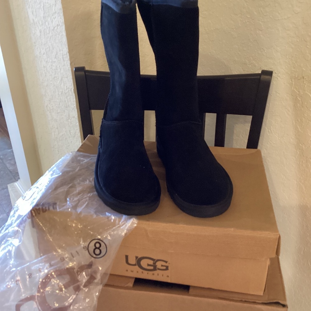 UGG Boots. Size 8. Tall. Black. New in box. .